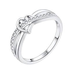 Starchenie Herzring 925 Sterling Silber Zirkonia Verlobungsring für Damen(Größe56) von starchenie