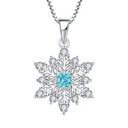 Starchenie Schneeflocke Halskette 925 Sterling Silber 3A Zirkon Anhänger für Damen von starchenie