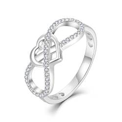 Starchenie Unendlichkeit Herz Ring 925 Sterling Silber Liebesknoten Ring Versprechen Ring für Damen von starchenie
