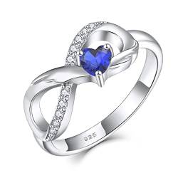 Starchenie Unendlichkeit Ring 925 Sterling Silber Herz Geburtsstein flügel Verlobungsring für Damen von starchenie