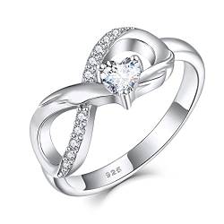 Starchenie Unendlichkeit Ring 925 Sterling Silber Herz Geburtsstein flügel Verlobungsring für Damen von starchenie