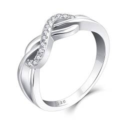 Starchenie Unendlichkeit Ringe 925 Sterling Silber Zirkonia Infinity Verlobungsring Ringe für Damen(Größe58) von starchenie