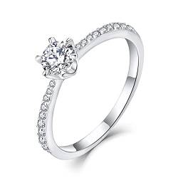 Starnny Damen Ringe Sterling Silber 925 3A Zirkonia Verlobungsring für Damen,57 von starchenie