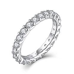 Starnny Damen Ringe Sterling Silber 925 Ewiger Ring 3A Zirkonia Verlobungsring für Damen,54 von starchenie