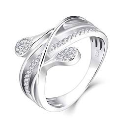 Starnny Ring Frauen Silber 925 Damen Verlobungsring Eheringe Wickelring Ringe 3A Zirkonia Ringe Weiß Geschenk für Sie Frauen von starchenie