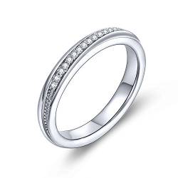 Starnny Verlobungsring Eheringe Ring Damen Wickelring Ringe Silber 925 3A Zirkonia Weißgold Ring Geschenk für Sie Frauen,59(18.8) von starchenie