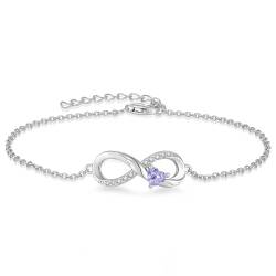 starchenie Unendlichkeit Armband 925 Sterling Silber Herz Zirkonia Flügel Armband für Damen von starchenie