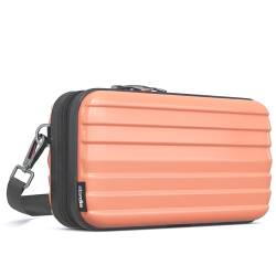 stardis unibag Umhängetasche Schultergurt Reißverschluss Mini-Koffer wasserabweisend Handtasche Innentaschen Kosmetiktasche Hardcase zum Umhängen Kofferform Hartschale Orange peach von stardis
