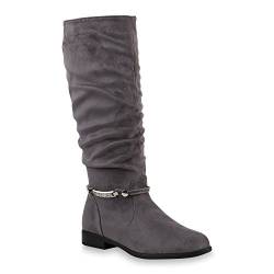 Damen Klassische Stiefel Strass Zierperlen Schuhe 146068 Grau Bernice 41 Flandell von stiefelparadies