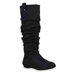 Damen Schlupfstiefel Warm Gefütterte Stiefel Nieten Winter Schuhe 153347 Schwarz Arriate 39 Flandell von stiefelparadies