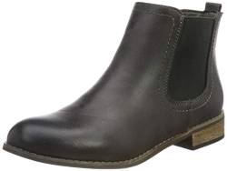 Gefütterte Damen Schuhe Chelsea Boots Kunstleder Stiefeletten 150436 Grau Avelar 38 Flandell von stiefelparadies
