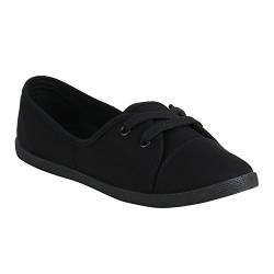 stiefelparadies Damen Ballerinas Sportliche Stoffschuhe Slipper 152639 Schwarz 37 Flandell von stiefelparadies