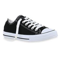 stiefelparadies Herren Sneaker High Basic Schnürschuhe Turnschuhe Freizeit Schuhe 155409 Schwarz Cabanas 36 Flandell von stiefelparadies