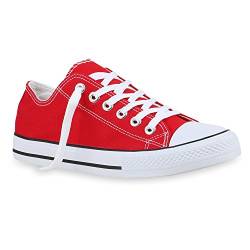 stiefelparadies Herren Sneaker High Basic Schnürschuhe Turnschuhe Freizeit Schuhe 155411 Rot Rot 41 Flandell von stiefelparadies