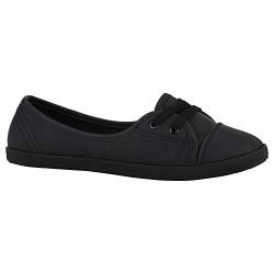 stiefelparadies Sportliche Damen Ballerinas Bequeme Flats Basic 172747 Schwarz Total 36 Flandell von stiefelparadies