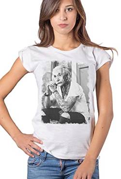 Genius Chemie Nerd Periodentafel Chemistry Einstein Tatuato Color & Grey 18-84 Mode Urban Slub Lady Damen 100% Baumwolle Flamm, Weiß - Grau, Large von street style