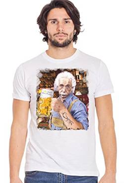 street style Einstein Beve Bier Pub Beer 18-84-5 T-Shirt Urban Men Herren, 100% Baumwolle, geflammt, Figuren, Einstein Beve Birra Beer 18-84-5, Einstein Beve Birra Beer 18-84-5 Medium von street style