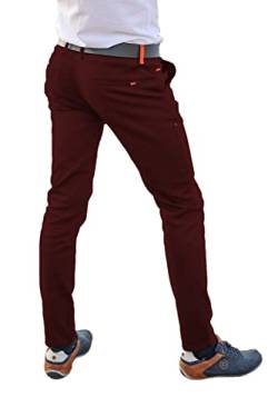 Chino Hose Herren Slim Fit Power Stretch. Business Herrenhose Classic Style. Anzughose Stretch - Bordo. Größe: 52 von strongAnt