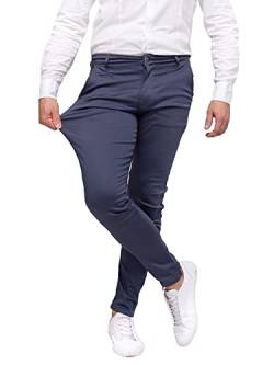 Chino Hose Herren Slim Fit Power Stretch. Business Herrenhose Classic Style. Anzughose Stretch - Grau. Größe: 44 von strongAnt