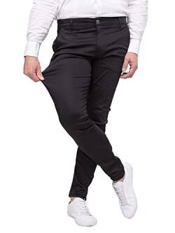 Chino Hose Herren Slim Fit Power Stretch. Business Herrenhose Classic Style. Anzughose Stretch - Schwarz. Größe: 54 von strongAnt