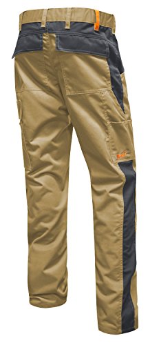 strongAnt Arbeitshose für Herren Männer Bundhose Cargohose Canvas - Beige-Grau. Größe: 42 von strongAnt