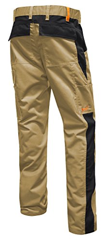 strongAnt Arbeitshose für Herren Männer Bundhose Cargohose Canvas - Beige-Schwarz. Größe: 28 von strongAnt