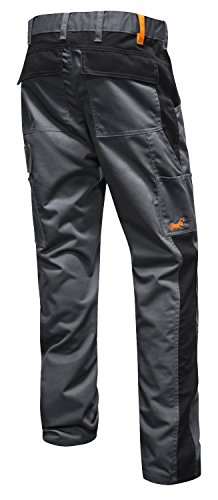 strongAnt Arbeitshose für Herren Männer Bundhose Cargohose Canvas - Grau-Schwarz Größe: 42 von strongAnt