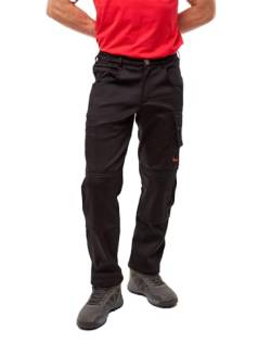 strongAnt Cargo Hose Herren Thermo Power Stretch Arbeitshose Outdoorhose mit Fleece gefüttert Winterhose - Schwarz Größe: 46 von strongAnt