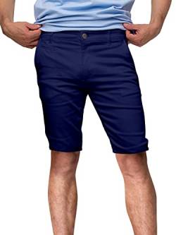 strongAnt Chino Shorts Herren Power Stretch Slim Fit. Bermuda Kurze Hose Sommer Baumwolle. Сhinoshorts - Dunkelblau. Größe: 50 von strongAnt