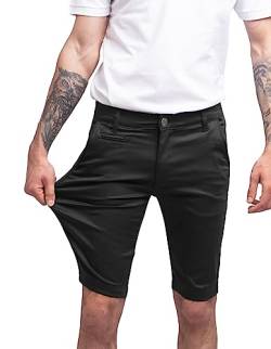 strongAnt Chino Shorts Herren Power Stretch Slim Fit. Bermuda Kurze Hose Sommer Baumwolle. Сhinoshorts - Schwarz. Größe: 50 von strongAnt