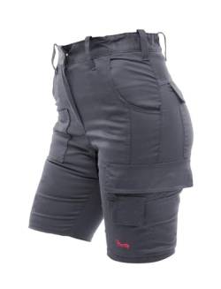 strongAnt Damen Arbeitsshorts Stretch Kurze Arbeitshose mit Cargo Taschen für Frauen Outdoor - Farbe: Grau. Größe: 42 von strongAnt