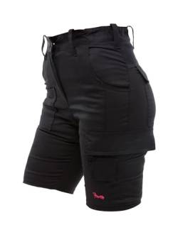 strongAnt Damen Arbeitsshorts Stretch Kurze Arbeitshose mit Cargo Taschen für Frauen Outdoor - Farbe: Schwarz. Größe: 46 von strongAnt