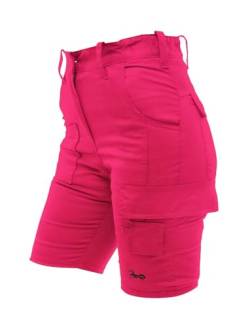 strongAnt Damen Cargo Shorts Stretch Kurze Arbeitshose für Frauen Outdoor Funktionelle Wandernshorts für Wandern, Radfahren, Campen - Farbe: Pink. Größe: 44 von strongAnt