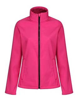 strongAnt Damen Softshell Sport Jacke Wasserdicht Outdoor Laufjacke Langarm mit Reißverschluss - Pink, Gr. 46 von strongAnt