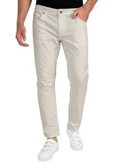 strongAnt Herren 5-Pocket-Chino Hose aus Stretch-Baumwolle, Sportlich Geschnitten Classic Style - Creme Weiß, Größe: 50 von strongAnt