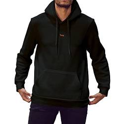 strongAnt Herren Hoodie Kapuzenpullover mit Bauchtasche Sweatshirt Pullover Sweatjacke Langarm Black-Größe XL von strongAnt