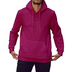 strongAnt Herren Hoodie Kapuzenpullover mit Bauchtasche Sweatshirt Pullover Sweatjacke Langarm Dark Pink-Größe S von strongAnt