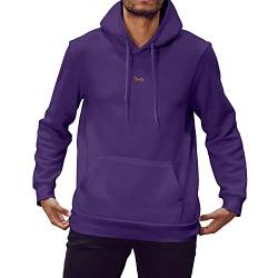 strongAnt Herren Hoodie Kapuzenpullover mit Bauchtasche Sweatshirt Pullover Sweatjacke Langarm Purple-Größe 2XL von strongAnt