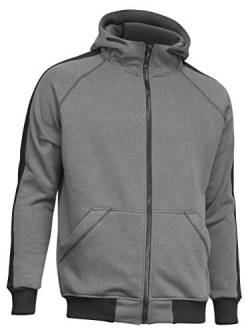 strongAnt Hoodie mit Reißverschluss für Herren warme Fleece Jacke mit Kapuze - XXL Grau-Schwarz von strongAnt