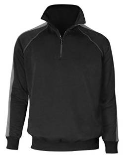 strongAnt Jacke Pullover mit Reißverschluss für Herren warme Fleece Jacke - schwarz S von strongAnt