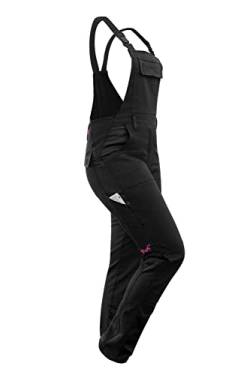 strongAnt Latzhose Damen powerStretch Arbeitshose für Frauen mit Kniepolstertaschen - Schwarz, Größe 32 von strongAnt