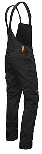 strongAnt Latzhose Herren powerStretch Arbeitshose mit Kniepolstertaschen - Schwarz Gr. 62 von strongAnt