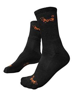 strongAnt Unisex Socken mit Frotteesohle, Herren Damen Arbeitssocken Baumwolle, Atmungsaktive Sportsocken – 3 Paar – Schwarz Gr.35-38 von strongAnt