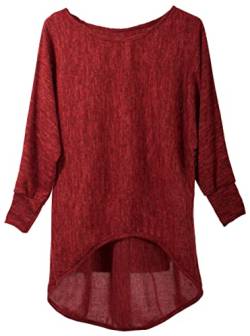 styl Pullover/T-Shirt Oversize (Made In Italy) - Damen Loose Fit (Oversize) (38-40, rot) von styl