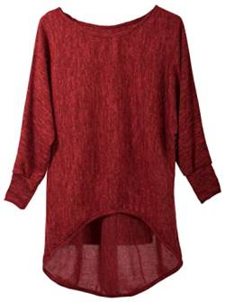 styl Pullover/T-Shirt Oversize (Made In Italy) - Damen Loose Fit (Oversize) (42-44, rot) von styl