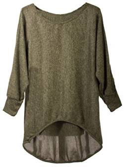 styl Pullover/T-Shirt Oversize (Made In Italy) - Damen Loose Fit (Oversize) (46-48, Khaki) von styl