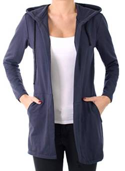 stylx Damen Uni Cardigan Größe 34-50 Uni Farben Basic Strick Strickjacke Bolero Mantel Jacke Sweatjacke (blau, 46-48) von styl