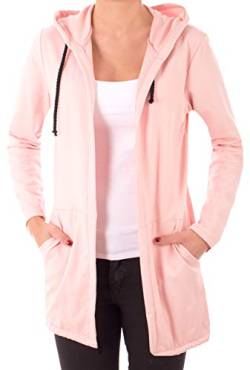 stylx Damen Uni Cardigan Größe 34-50 Uni Farben Basic Strick Strickjacke Bolero Mantel Jacke Sweatjacke (rosa, 44-46) von styl