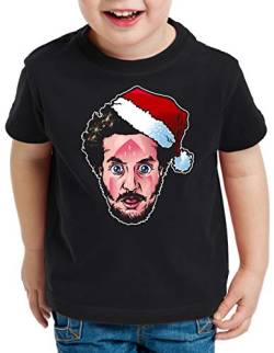 style3 Bandit Marv T-Shirt für Kinder Kevin bügeleisen allein Weihnachten, Farbe:Schwarz, Größe:140 von style3