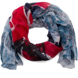 style3 Damen Schal XXL Union Jack mit Totenköpfen England Pirat Kopf-Tuch Hals-Tuch One size, SCHAL Farbe:Blau von style3
